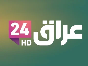 The logo of Iraq 24 TV